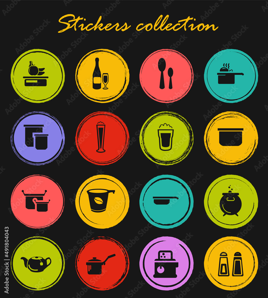 Food and kitchen icons set Food and kitchen icons set