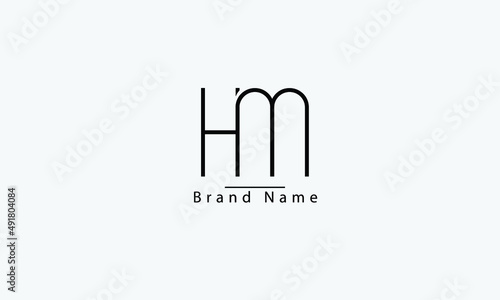 HM MH H M abstract vector logo monogram template