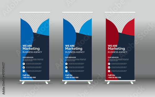 Roll up banner stand template design, pull up design, modern x-banner, Abstract modern roll up background rectangle size