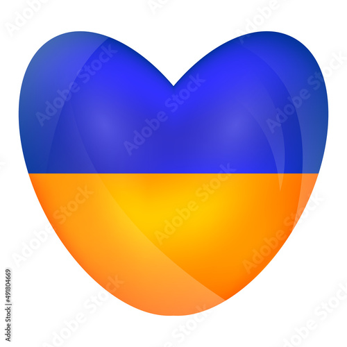 Flag of Ukraine heart.  Peace to Ukraine. Support Ukraine sign. War in Ukraine concept.  I stand with Ukraine. Supporting Hand. Peace to Ukraine. Support Ukraine sign. War in Ukraine concept.