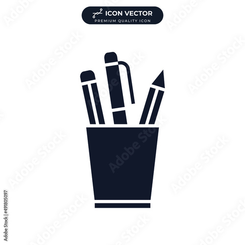 pencil stand icon symbol template for graphic and web design collection logo vector illustration