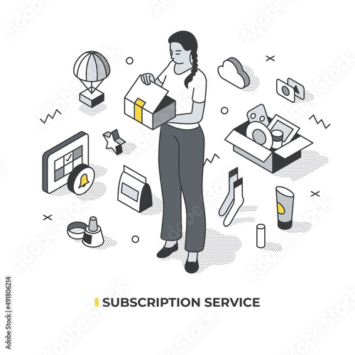 Subscription Service Isometric Scene