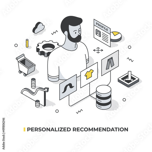 Personalized Product Recommendation Isometric Scene photo