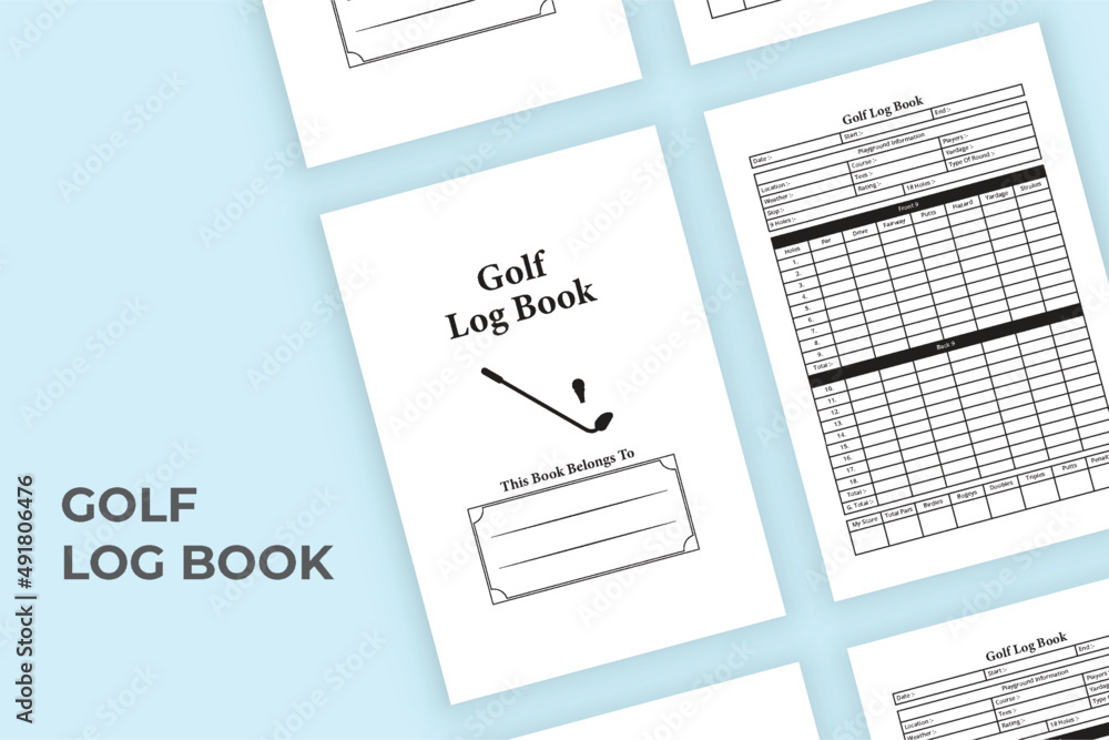 Golf score journal KDP interior. Golf score tracker and cart ...