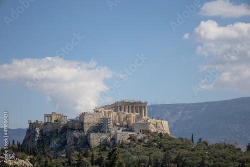 Acropolis view in Athens from Filopappou Hill