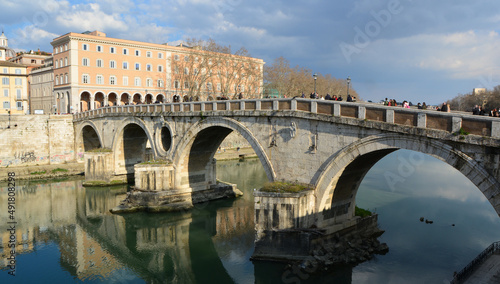 bridge over the river Tiber in Rome 