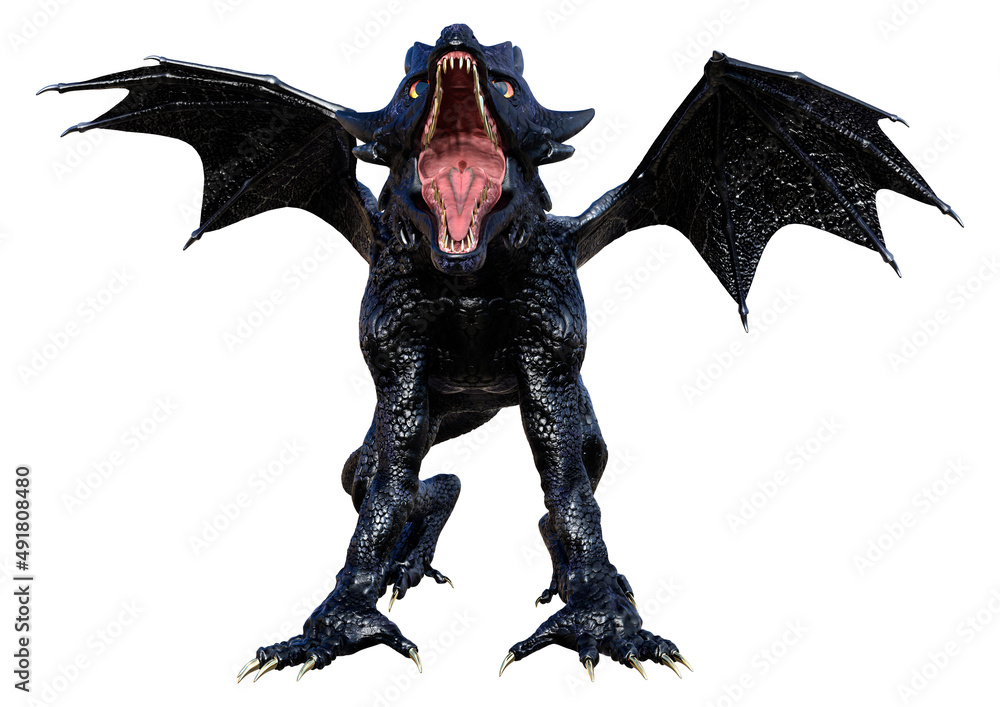 Fototapeta premium 3D Rendering Fairy Tale Dragon on White