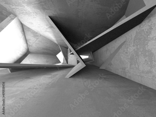 Abstract architecture background. Empty rough concrete interior