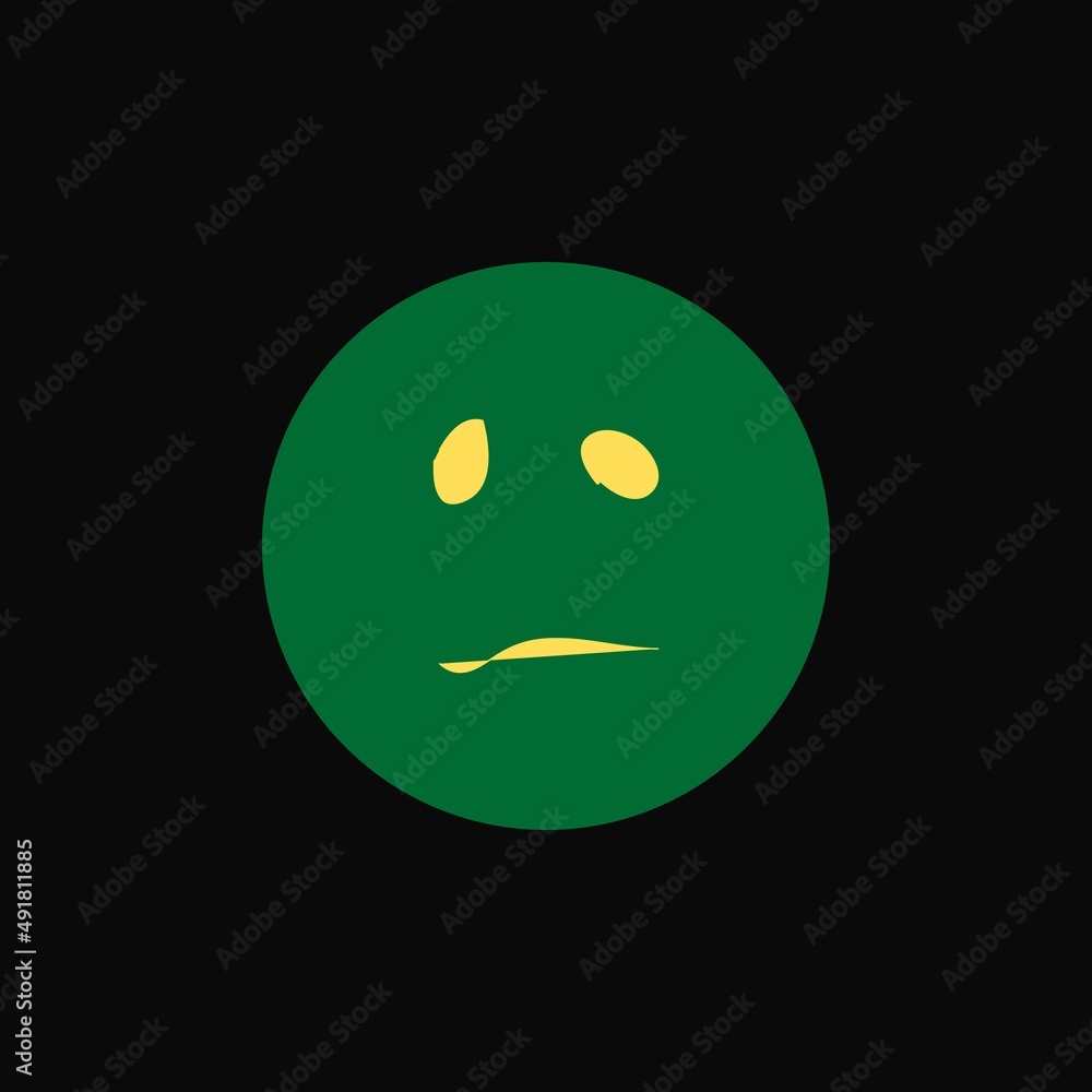 Fototapeta premium Emoji icon vector illustration. Sad reaction symbol vector design.