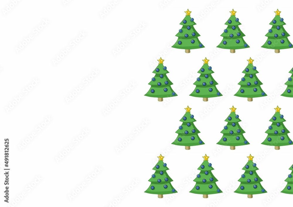 card with christmas trees. repetition of christmas trees