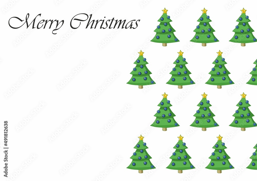 christmas tree on white, Christmas card christmas tree on white, Christmas card