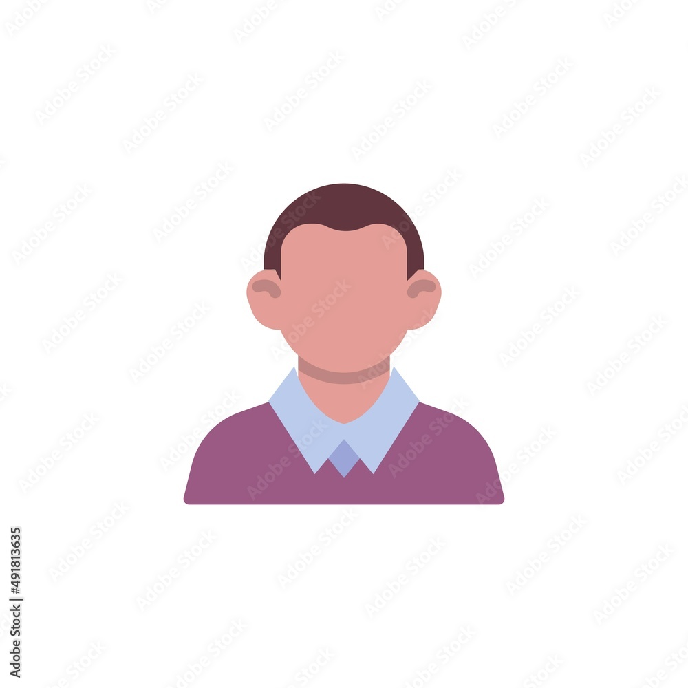Faceless man avatar flat icon Faceless man avatar flat icon