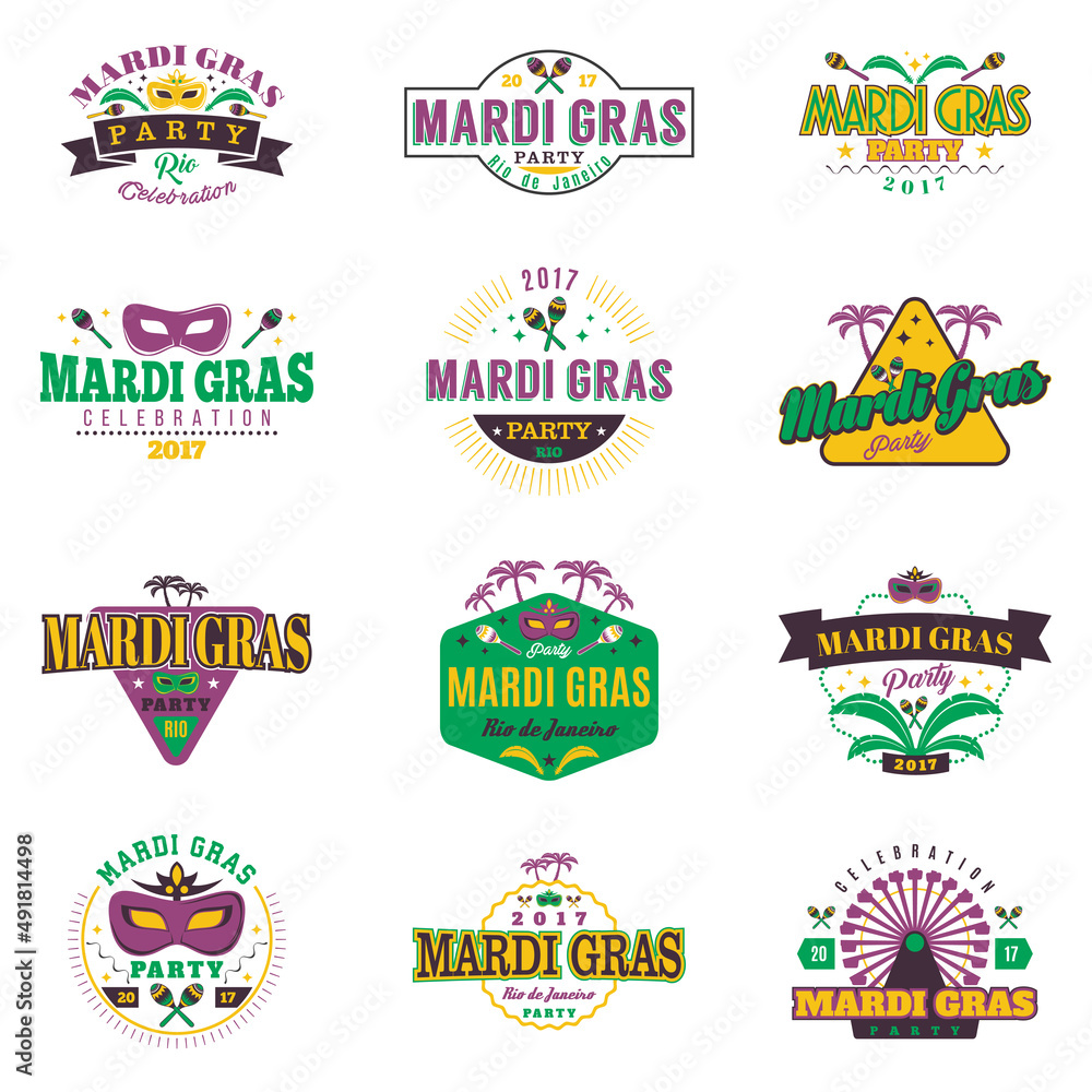 Carnival set of 12 colorful badges in retro style with masquerade masks, ferris wheel, musical instruments and more. Carnival set of 12 colorful badges in retro style with masquerade masks, ferris wheel, musical instruments and more.
