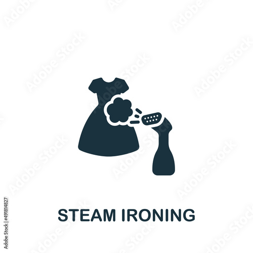 Steam Ironing icon. Monochrome simple icon for templates, web design and infographics