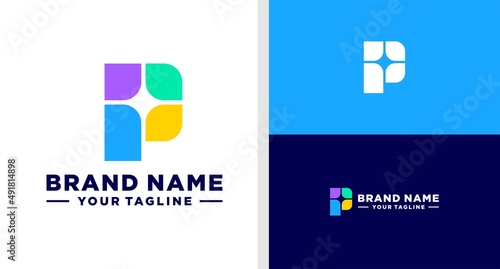 LETTER P LOGO MONOGRAM MODERN SIMPLE EDITABLE