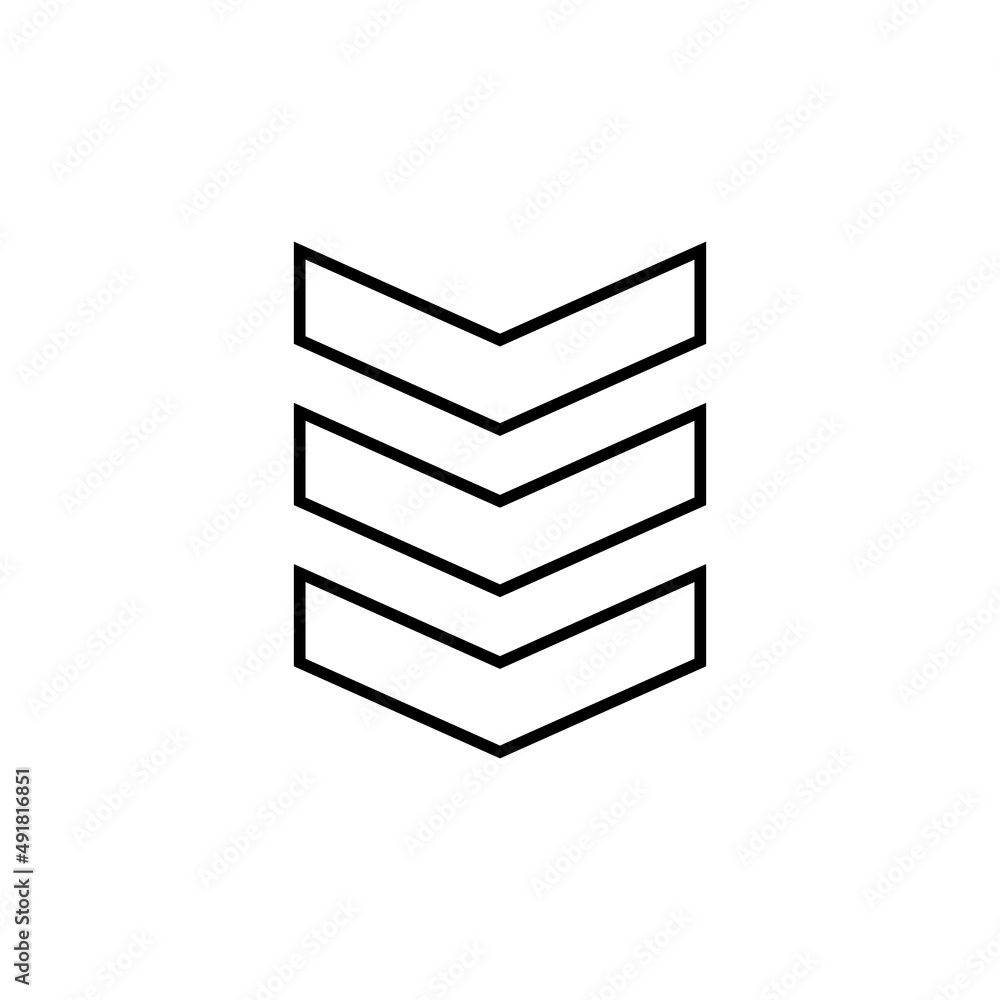 Military rank icon in line style Military rank icon in line style