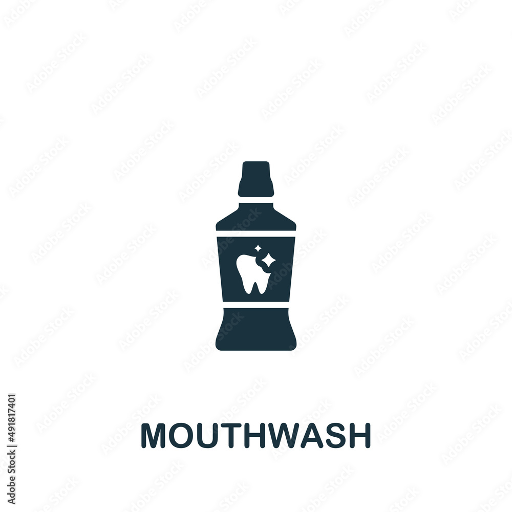 Mouthwash icon. Monochrome simple icon for templates, web design and infographics Mouthwash icon. Monochrome simple icon for templates, web design and infographics