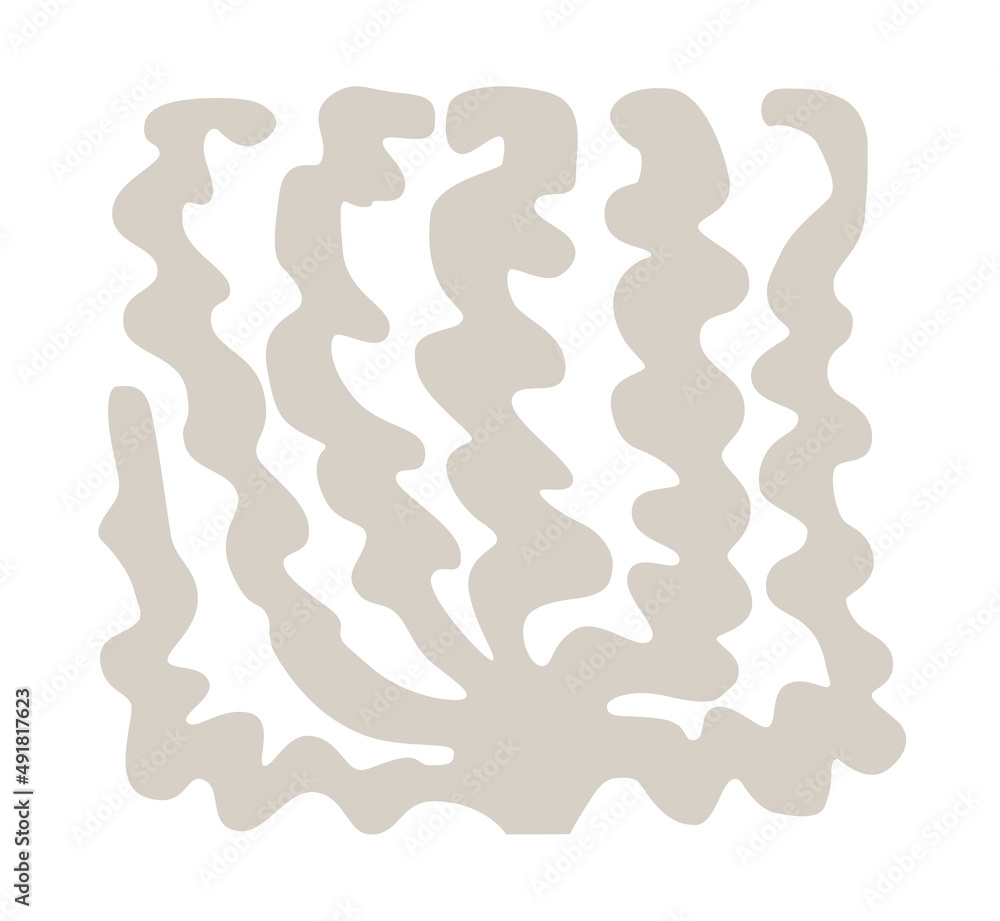 Seaweed Enteromorpha maeotica in a simple style inscribed in a square Seaweed Enteromorpha maeotica in a simple style inscribed in a square