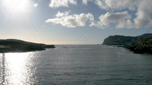 Aerial view of the beautiful coast at Kilcar in County Donegal - Ireland photo