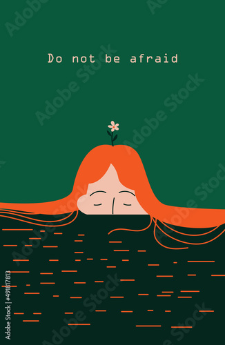 Therapy, psychology concept. Open mind. Philosophical metaphor of finding the inner self and accepting oneself. modern illustration about mental health.