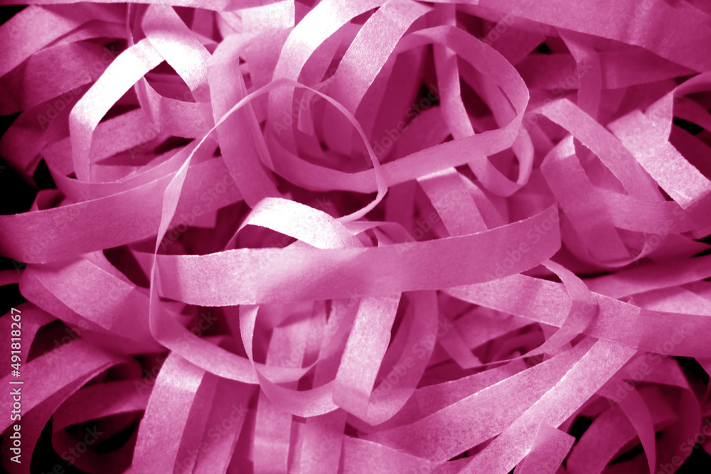 Decoration paper filler in pink color.