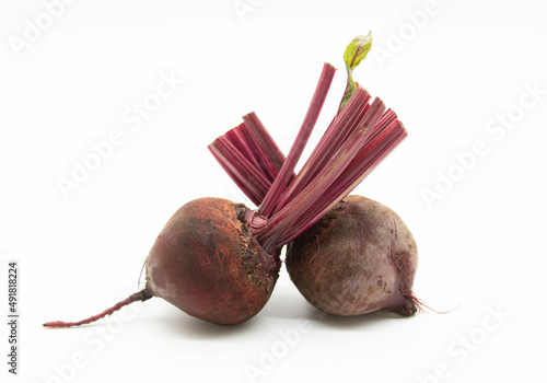 red beets or beetroots on white background.