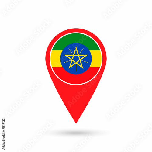 Free Download Map pointer with contry Ethiopia. Ethiopia flag. Vector illustration. - GFXLoad