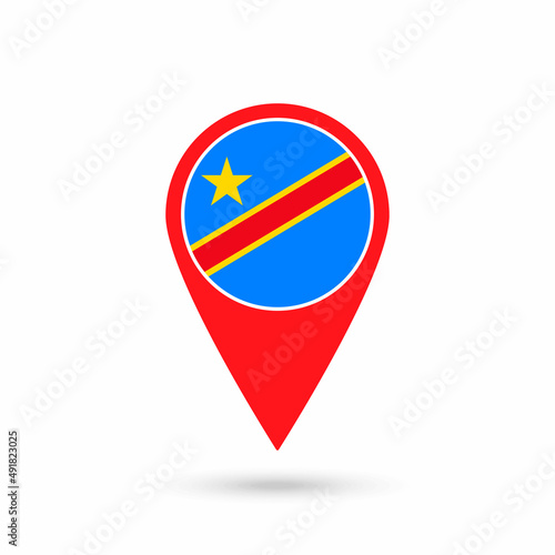 Free Download Map pointer with contry Democratic Republic of the Congo. Democratic Republic of the Congo flag. Vector illustration. - GFXLoad
