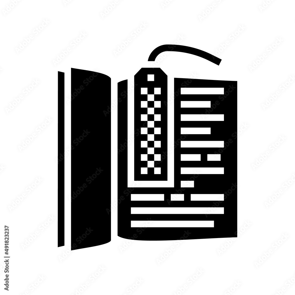 bookmark accessory glyph icon vector. bookmark accessory sign. isolated contour symbol black illustration bookmark accessory glyph icon vector. bookmark accessory sign. isolated contour symbol black illustration