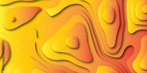 Abstract background with waves. Abstract papercut and multi layer cutout geometric pattern on vector.Topographic map in paper cut style. 3d abstract background with cut out waves modern cover.