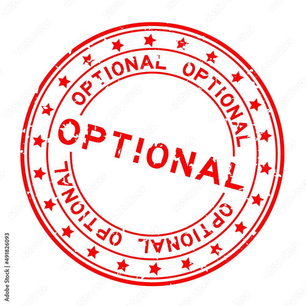 Grunge red optional word round rubber seal stamp on white background Grunge red optional word round rubber seal stamp on white background