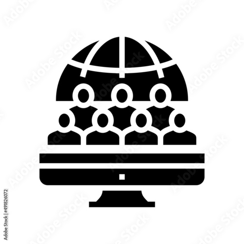 society reaction glyph icon vector. society reaction sign. isolated contour symbol black illustration