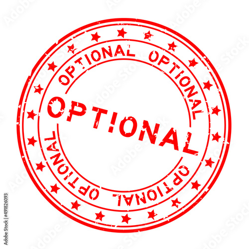 Slika na platnu Grunge red optional word round rubber seal stamp on white background