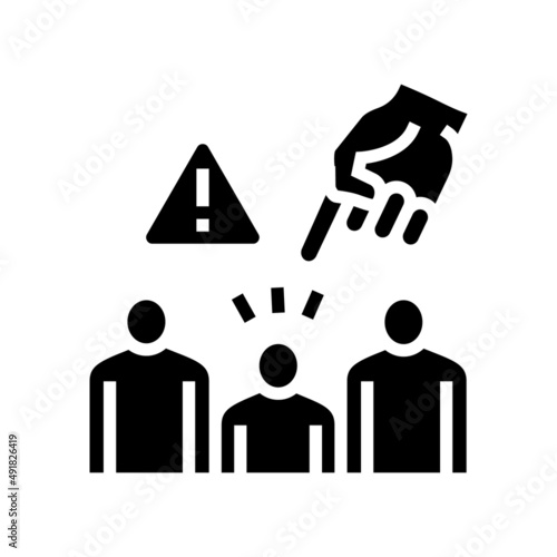 discrimination social problem glyph icon vector. discrimination social problem sign. isolated contour symbol black illustration