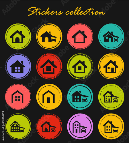 house type icons set