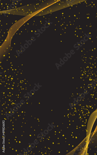 Black and gold glitter abstract background vertically long