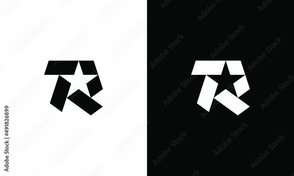 Obraz premium letter R star logo initial vector icon design illustration