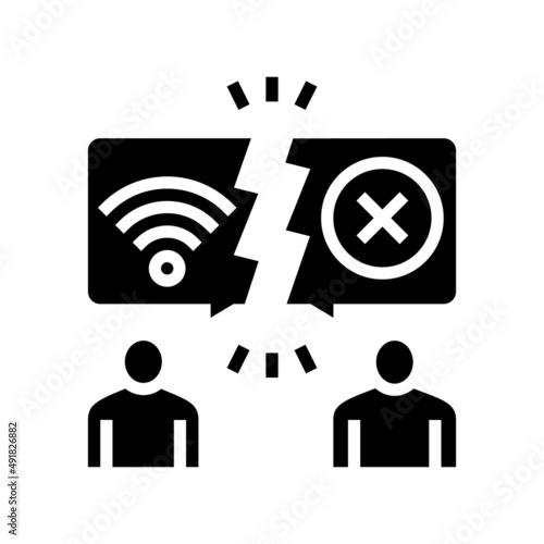 digital divide glyph icon vector. digital divide sign. isolated contour symbol black illustration