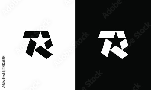 letter R star logo initial vector icon design illustration