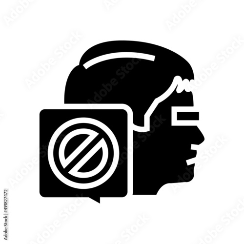 canceled kid boy glyph icon vector. canceled kid boy sign. isolated contour symbol black illustration
