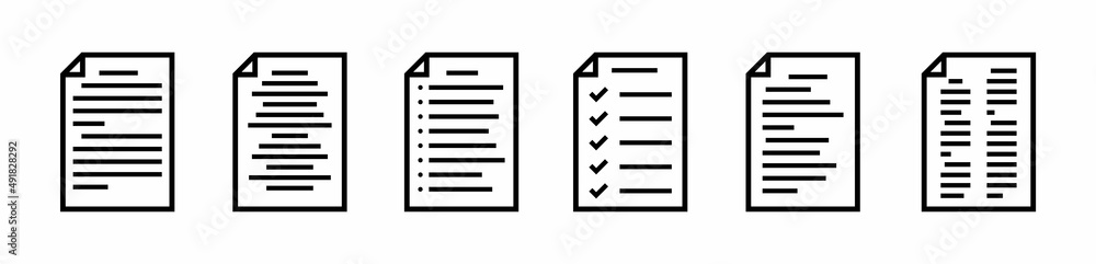 Paper documents icons. File icon. Folded written paper. Vector illustration. Paper documents icons. File icon. Folded written paper. Vector illustration.