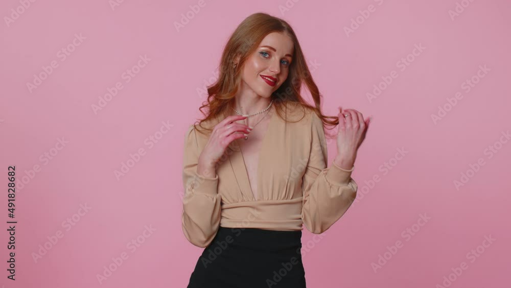 I am the best, choose me. Businesswoman girl in blouse feeling very proud pointing herself, looking self-confident, overjoyed by success. Young adult woman isolated alone on pink studio background I am the best, choose me. Businesswoman girl in blouse feeling very proud pointing herself, looking self-confident, overjoyed by success. Young adult woman isolated alone on pink studio background