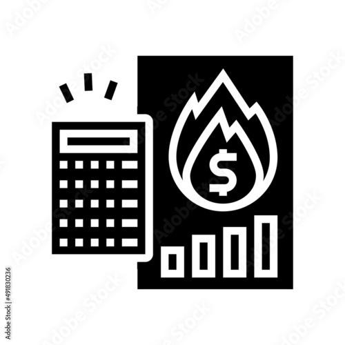 calculator inflation glyph icon vector. calculator inflation sign. isolated contour symbol black illustration