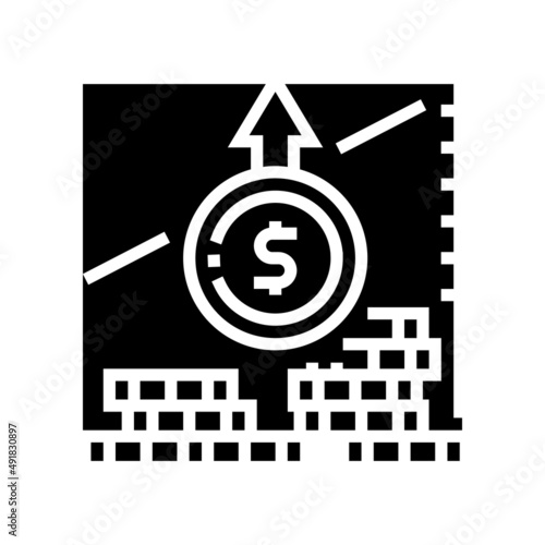inflation finance glyph icon vector. inflation finance sign. isolated contour symbol black illustration
