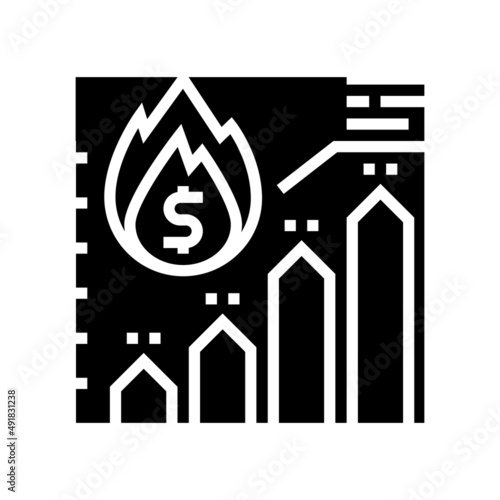 rate inflation glyph icon vector. rate inflation sign. isolated contour symbol black illustration