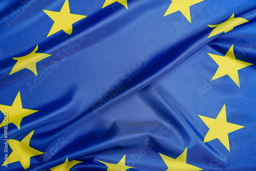 Yellow stars of European Union flag, closeup