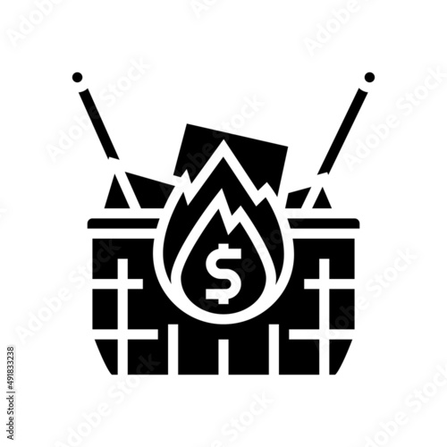 food asset inflation glyph icon vector. food asset inflation sign. isolated contour symbol black illustration