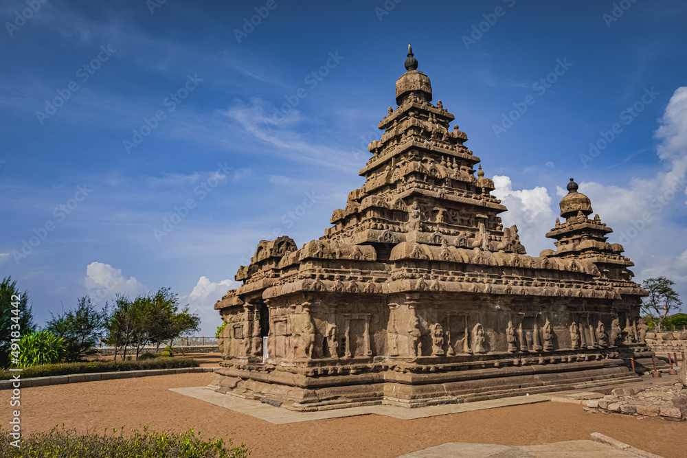 Shore temple built by Pallavas is UNESCO`s World Heritage Site located at Mamallapuram or Mahabalipuram in Tamil Nadu, South India. Very ancient place in the world.
