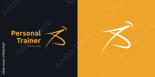 personal trainer logo - person running