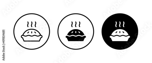 pie icon button, vector, sign, symbol, logo, illustration, editable stroke, flat design style isolated on white food icons